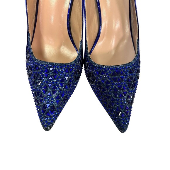 Blue Rhinestone Pointed Toe Slingback Pump High Heel Size 7.5 US (38) - Picture 5 of 6